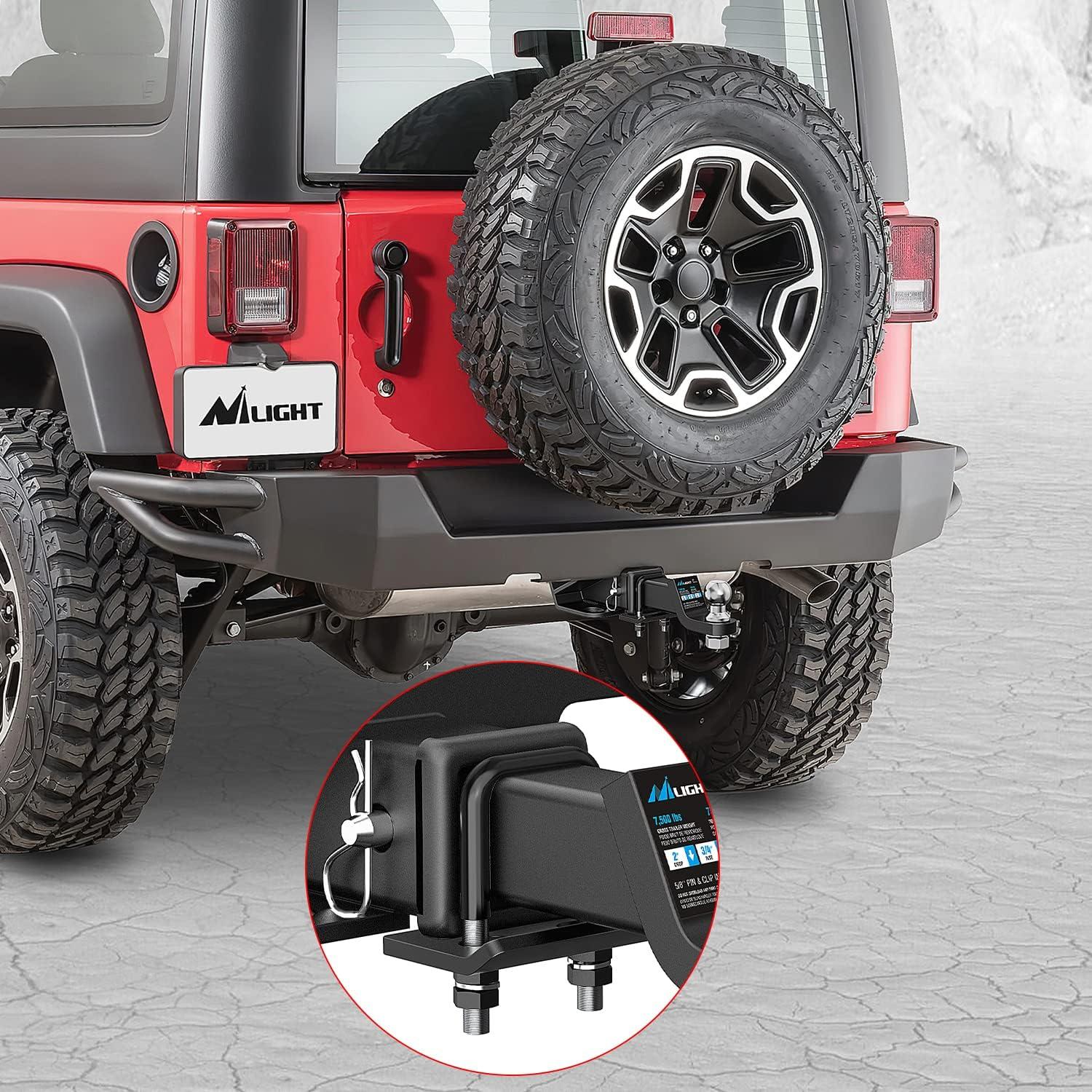 imageNilight Trailer Hitch Tightener for 2 Inch Hitches Mount Anti Rattle Heavy Duty Steel with Rubber Cover Red U Bolt Matte Black Plate Electrophoresis AntiRust Triple ProtectiveBlack