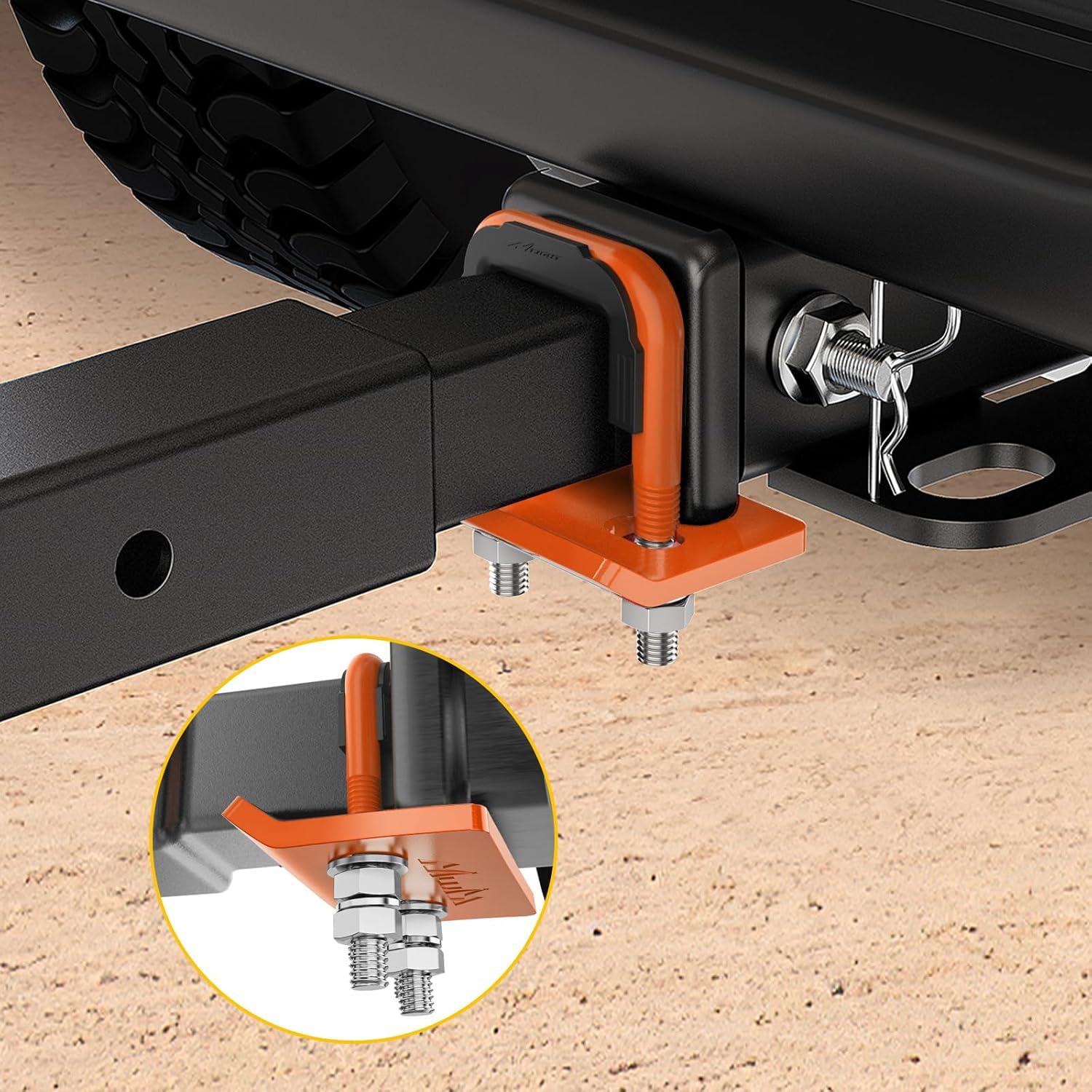imageNilight Trailer Hitch Tightener for 2 Inch Hitches Mount Anti Rattle Heavy Duty Steel with Rubber Cover Red U Bolt Matte Black Plate Electrophoresis AntiRust Triple ProtectiveOrange 2Inch 1PC