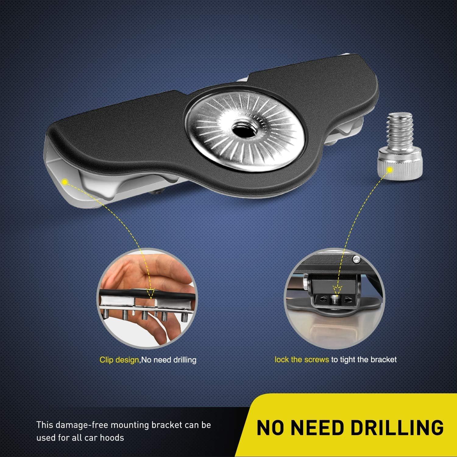 imageNilight ZH009 LED Light Bar 2PCS 18W Spot Off Road Lights with 16AWG Wiring Harness Kit2 LeadLed PodsWiring HarnessPillar Hood Bracket