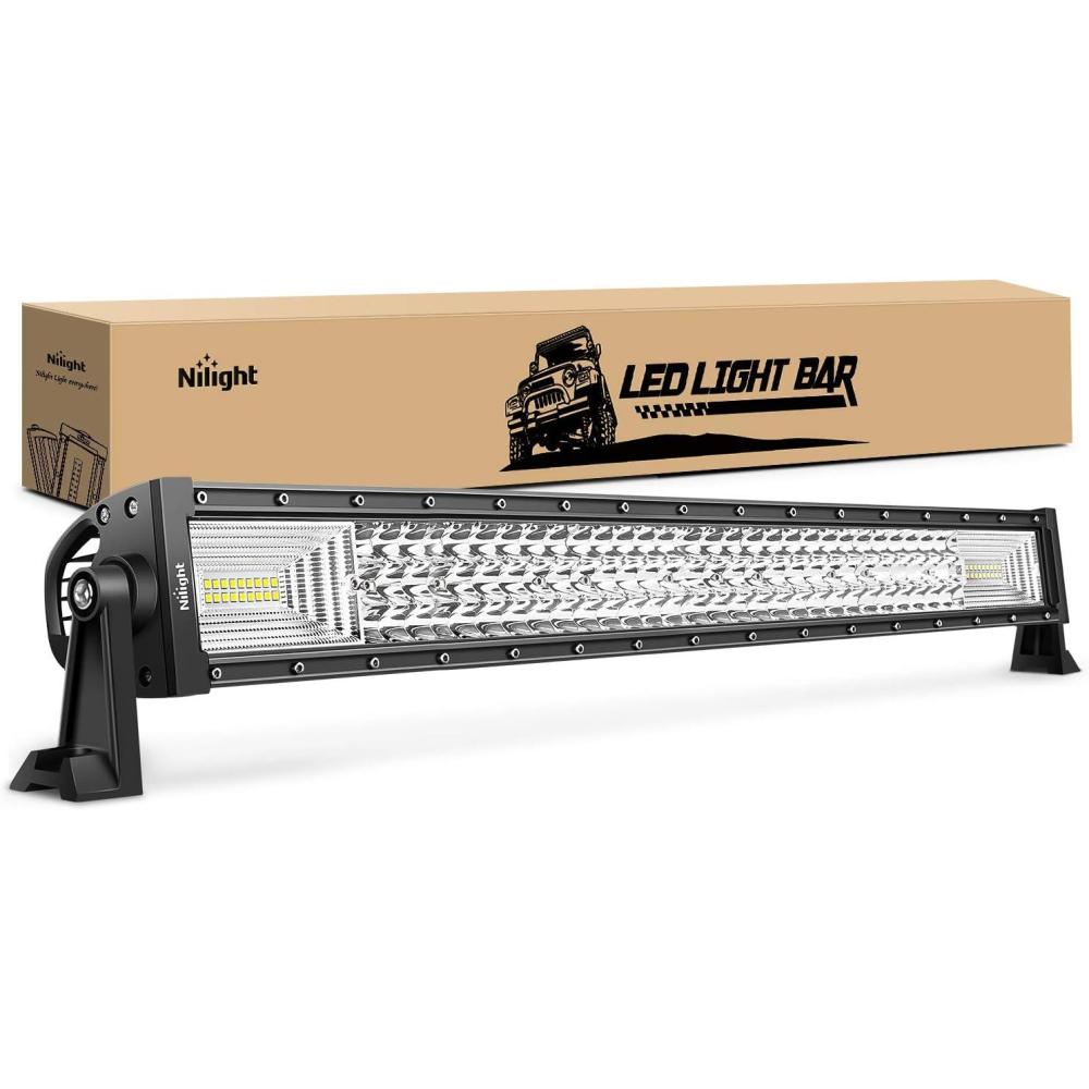 imageNilight  18017CA LED Light Bar 32Inch 378W Triple Row 37800LM Flood Spot Combo LED Bar Driving Lights Super Bright LED Off Road Lights for Trucks Trucks Jeep UTV ATV Boat2 Years Warranty