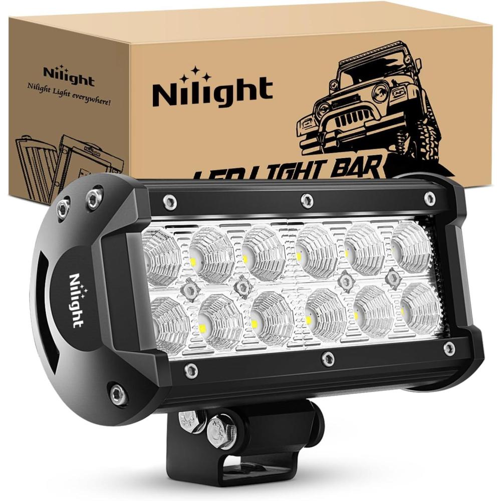 imageNilight  4PCS 36W 65 Inch Flood LED Light Bar Off Road Super Bright Driving Fog Boat Driving LED Work Light for Jeep1Pc 36W Led Pods