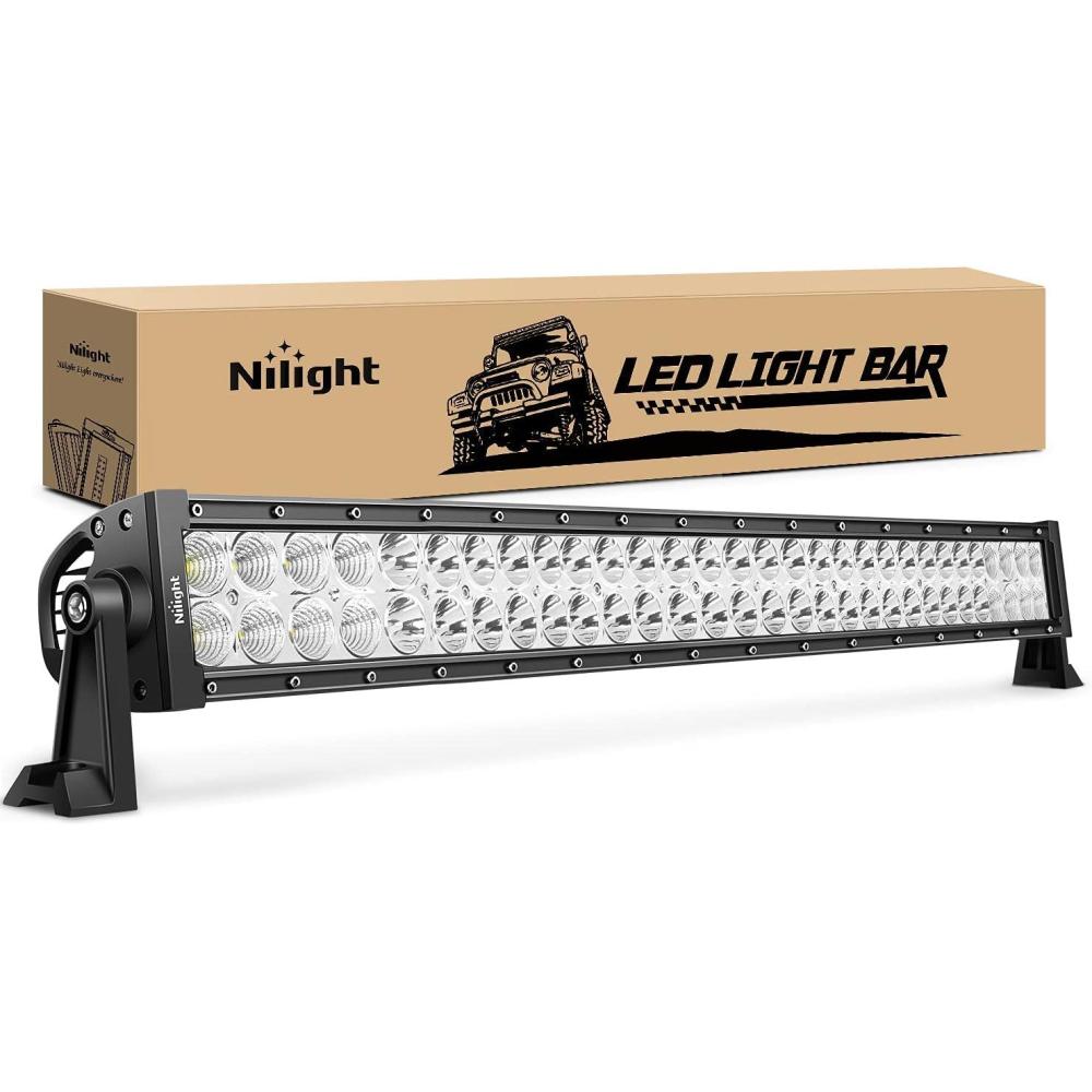 imageNilight 32 Inch 180W Spot Flood Combo Led Light Bar 2Pcs 18W 4Inch Spot LED Pods Driving Off Road Lights with 14AWG Wiring Harness Kit3 Leads for Van Car Pickup Golf Cart ATV UTV SUV Truck Boat32Inch 180W Light Bar