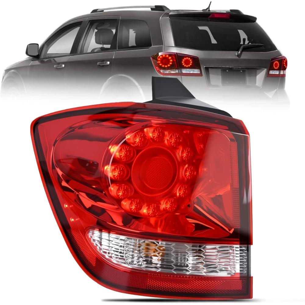imageNilight Taillight Assembly Compatible with 2011 2012 2013 2014 2015 2016 2017 2018 2019 2020 Dodge Journey Outer Tail Light Left Drive SideOuter Drive Side