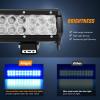 Nilight – NI06A-72W 12Inch 72W Spot Flood Combo Led Light Bar Off Road Lights Boat Lights Fog Light Driving Lights LED Work Light for Trucks, 2 Years Warranty, White(Blue)