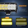 Nilight – NI06A-72W 12Inch 72W Spot Flood Combo Led Light Bar Off Road Lights Boat Lights Fog Light Driving Lights LED Work Light for Trucks, 2 Years Warranty, White(Yellow)