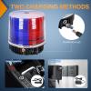 Nilight 18LED Magnetic Beacon Light Amber White Wireless Rotating Powered Emergency Hazard Warning Safety Flashing Rooftop Led Strobe Lights for Car Truck Snow Plows Forklift Trailer Security Vehicles(Red Blue)