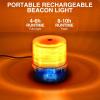 Nilight 18LED Magnetic Beacon Light Amber White Wireless Rotating Powered Emergency Hazard Warning Safety Flashing Rooftop Led Strobe Lights for Car Truck Snow Plows Forklift Trailer Security Vehicles(Amber)