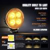 Nilight 2 PCS 3 Inch LED Pods Round 1500LM Built-in EMC Work Light 90° Flood Beam Angle Offroad Side Lights w/ 16AWG DT Wiring Kit for Tractor Truck Boat ATV UTV(Amber)