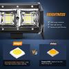 Nilight 2PCS 5 Inch 96W Flood LED Light Bar 3600LM Driving Lights Fog Light Led Off Road Lights for Trucks Jeep UTV ATV Marine Boat(2PCS 5Inch Quad Row Flood Lights)