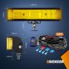 Nilight 2Pcs 18w Spot LED Work Lights LED Pods Fog Lights Off Road Led Lights Driving Lights with16AWG Off Road Wiring Harness Kit-2 Leads(60W Amber Side Shooter Light + Wiring Harness)