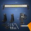 Nilight 73003C-A 22Inch 150W Double Row 15000LM 7D Flood Spot Combo Beam LED Light Bar(120W Light +Wiring Harness)