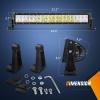 Nilight 73003C-A 22Inch 150W Double Row 15000LM 7D Flood Spot Combo Beam LED Light Bar(22Inch 120W Light Bar)