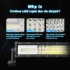 Nilight 73003C-A 22Inch 150W Double Row 15000LM 7D Flood Spot Combo Beam LED Light Bar(22Inch White & Amber Lights)