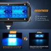 Nilight LED Light Bar 2PC 6.5Inch 120W Flood Spot Combo Triple Row Driving Lamp Roof Bumper Off Road Work Lights for Van Camper Wagon Car Pickup Golf Cart ATV UTV SUV Truck Boat 4×4(2Pcs Led Pods Blue)