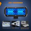 Nilight LED Light Bar 2PC 6.5Inch 120W Flood Spot Combo Triple Row Driving Lamp Roof Bumper Off Road Work Lights for Van Camper Wagon Car Pickup Golf Cart ATV UTV SUV Truck Boat 4×4(2Pcs Led Pods Blue)