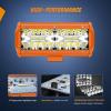 Nilight LED Light Bar 2PC 6.5Inch 120W Flood Spot Combo Triple Row Driving Lamp Roof Bumper Off Road Work Lights for Van Camper Wagon Car Pickup Golf Cart ATV UTV SUV Truck Boat 4×4(2Pcs Amber Shell with White Light)