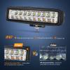 Nilight LED Light Bar 2PCS 18W 6Inch Flood LED Pods Offroad Fog Light Waterproof for Boat SUV ATV 4WD Car Truck Golf Cart 12V 24V,2 Years Warranty(2Pcs White/Amber Lights)