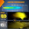 Nilight LED Light Bar 2PCS 18W 6Inch Flood LED Pods Offroad Fog Light Waterproof for Boat SUV ATV 4WD Car Truck Golf Cart 12V 24V,2 Years Warranty(Yellow Flood Beam 4inch)
