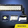 Nilight LED Light Bar 32Inch 180W Spot Flood Combo Led Off Road Lights 12V 5Pin Rocker Switch LED Light Bar Wiring Harness Kit, 2 Years Warranty (ZH079), Clear,White(54Inch 312W Light Bar +Wiring Harness)