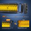 Nilight LED Light Bar 7D 22Inch 150W Spot Flood Combo Beam Amber White Work Offroad Lighting Driving Fog Lights for SUV ATV UTV Pickup Truck Boat(Amber 480W Light Bar)