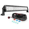 Nilight LED Light Bar 7D 22Inch 150W Spot Flood Combo Beam Amber White Work Offroad Lighting Driving Fog Lights for SUV ATV UTV Pickup Truck Boat(White 120W Light+Wiring Harness)
