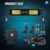 Nilight LED Light Bar 8 Inch 5LED 2 PCS Single Row Spot LED Fog Screw-less night vision Off Road Driving Lights w/18AWG Rocker Switch Wiring Harness Kit for Truck ATV UTV(8Inch 5Led Light +Wiring Kit)