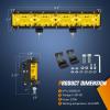 Nilight LED Light Bar Set, 12 Inch 300W Triple Row Spot Flood Combo Work Driving Lamp, 2 Pcs 4 inch 60 W with Wiring Harness for Off road ATV Boat Lighting, Year Warranty(12 Inch Yellow Side Shooter Light + Wiring harness)