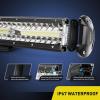 Nilight LED Light Bar Set, 12 Inch 300W Triple Row Spot Flood Combo Work Driving Lamp, 2 Pcs 4 inch 60 W with Wiring Harness for Off road ATV Boat Lighting, Year Warranty(12Inch lights + Wiring Harness)