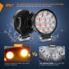 Nilight LED Pods 2Pcs 4.5Inch 42W 4200LM Round Flood Light Off Road Fog Lights Driving Roof LED Light Bar Work Light for ATV UTV SUV Truck Boat (15017C-B)(Amber Pods +Wiring Harness)