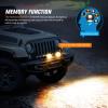 Nilight LED Pods 2Pcs 4.5Inch 42W 4200LM Round Flood Light Off Road Fog Lights Driving Roof LED Light Bar Work Light for ATV UTV SUV Truck Boat (15017C-B)(Amber&White 6 Modes)