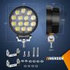Nilight LED Pods 2Pcs 4.5Inch 42W 4200LM Round Flood Light Off Road Fog Lights Driving Roof LED Light Bar Work Light for ATV UTV SUV Truck Boat (15017C-B)(2Pcs LED Pods +Wiring Harness)