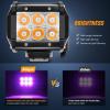 Nilight Led Pods 2Pcs 18W 1260LM Spot Off Road Lights Super Bright Driving Fog Boat Lamp Work Lighting Bar for Trucks Van Camper Wagon Car Pickup Golf Cart ATV UTV SUV Boat 4×4(Purple)