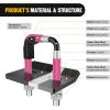 Nilight Trailer Hitch Tightener for 2 Inch Hitches Mount Anti Rattle Heavy Duty Steel with Rubber Cover Red U Bolt Matte Black Plate Electrophoresis Anti-Rust Triple Protective(Black/Pink 2Inch 1PC)