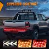 Nilight Truck LED Running Board Lights 2 PCS 48nch Side Maker Light with White Courtesy & Sequential Amber Turn Signal Lighting Strips Kit for Trucks Pickup SUV(48″ Tailgate Light Strip Arrow)