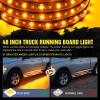 Nilight Truck LED Running Board Lights 2 PCS 48nch Side Maker Light with White Courtesy & Sequential Amber Turn Signal Lighting Strips Kit for Trucks Pickup SUV(48″ Running Board Lights White/Amber)