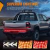 Nilight Truck LED Running Board Lights 2 PCS 48nch Side Maker Light with White Courtesy & Sequential Amber Turn Signal Lighting Strips Kit for Trucks Pickup SUV(60″ Tailgate Light Strip Arrow)