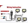 Nilight ZH009 LED Light Bar 2PCS 18W Spot Off Road Lights with 16AWG Wiring Harness Kit-2 Lead(Led Pods 4Pcs+Wiring Harness)