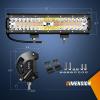 Nilight ZH411-A 12Inch 12 Inch 300W Triple Row Flood Spot Combo 30000LM Led Off Road Lights for Trucks with 16AWG Wiring Harness Kit,2 Years Warranty(1PC Amber White 6 Modes Lights+ Wiring)
