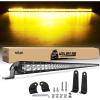 Nilight – 40007C-A 51Inch 250W Super Slim Spot Flood Combo Bar Driving Fog Single Row Off Road LED Lights-2 Style Mounting Brackets, White(Amber)