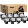 Nilight – 60001F-D LED Light Bar 8PCS 4Inch 18W LED Bar 1260lm Flood Led Off Road Driving Lights Led Fog Lights Jeep Lighting LED Work Light for Van Camper SUV ATV ,2 Years Warranty