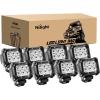 Nilight – NI 06A-18W LED Light Bar 8PCS 18W 1260lm Spot led pods Driving Fog Light Off Road Lights Bar Jeep Lamp,2 years Warranty(4 Inch)