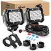 Nilight – ZH010 2PCS 4 Inch 18W Flood LED Fog Lights Off Road Driving Lights With Wiring Harness, 2 Years Warranty(Led Pods+Wiring Harness+Clamp Holder)