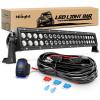 Nilight – ZH410 32Inch 180W Curved LED Light Bar Work Light Spot Flood Combo Offroad Driving Lights with 16AWG Wiring Harness Kit， 2 Year Warranty(22Inch 120W Light +Wiring Harness)