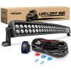 Nilight – ZH410 32Inch 180W Curved LED Light Bar Work Light Spot Flood Combo Offroad Driving Lights with 16AWG Wiring Harness Kit， 2 Year Warranty(32Inch Curved 180W Light +Wiring Harness)