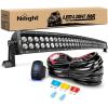 Nilight – ZH410 32Inch 180W Curved LED Light Bar Work Light Spot Flood Combo Offroad Driving Lights with 16AWG Wiring Harness Kit， 2 Year Warranty(42Inch Curved 240W Light +Wiring Harness)