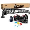 Nilight – ZH410 32Inch 180W Curved LED Light Bar Work Light Spot Flood Combo Offroad Driving Lights with 16AWG Wiring Harness Kit， 2 Year Warranty(54Inch Curved 312W Light +Wiring Harness)