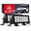 Nilight 13.5 Inch LED Light Bar 120W Flood Spot Combo Beam 14400LM IP68 Offroad Lighting LED Driving Lamp for Pickup Truck SUV ATV UTV Boat 4×4 Jeep(2Pcs 7.6Inch Light Bar)