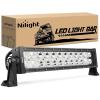 Nilight 13.5Inch 72W Curved Spot Flood Combo Led Light Bar Off Driving RoadFog Light 12V On/Off Switch 16AWG Wiring Harness Kit-1 Lead,2 Year Warranty(13.5Inch 72W Light Bar)