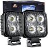 Nilight 2 PCS 3 Inch LED Pods Square 1500LM Built-in EMC Work Lights 90° Flood Beam Angle Offroad Side Light w/ 16AWG DT Wiring Kit for Tractor Truck Boat ATV UTV(Led Pods)