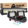 Nilight 20Inch 420W LED Light Bar 2PCS 4Inch 60W Light Pods Amber White Strobe 6 Modes Memory Function Reset Function Off Road Truck with 16AWG Wiring Harness Kit-3 Lead(20Inc Lights+2Pcs 4Inch Lights+Wiring Harness)